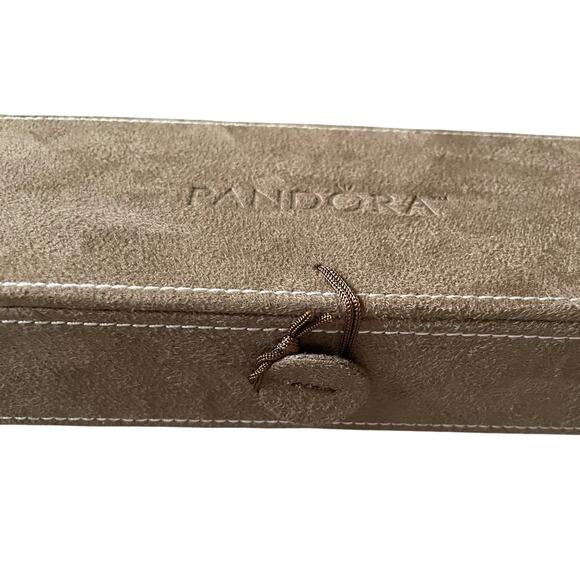 Pandora Jewelry Box Tan/Brown 3 Tier Charm/Bracelet Organizer case Retired - Picture 3 of 9